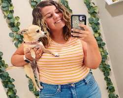 Sierra is a parent to a dog before the arrival of her own daughter. She named him Bruiser.